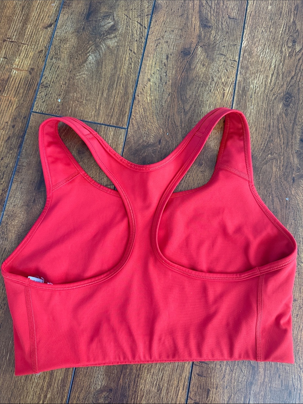 Nike Red Racerback Swim Bikini Top with White Swoosh - Picture 2 of 3